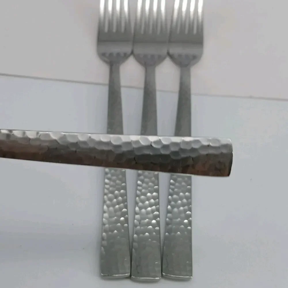 4X DF Splendide 18/10 Stainless Flatware Hammered Mali David Shaw Dinner Forks